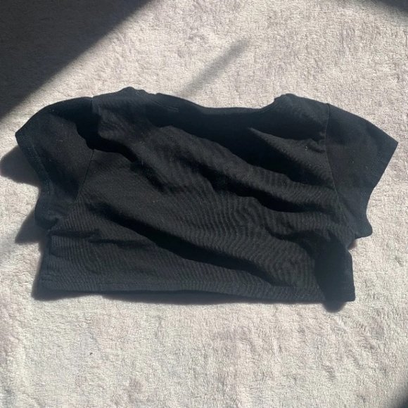 black lingerie crop top S - Picture 2 of 2